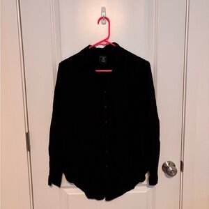 George Solid Black Button Down Long Sleeve